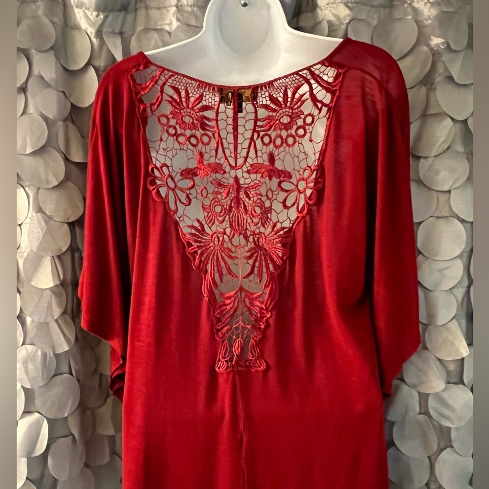 Burgundy ladies top with beautiful back